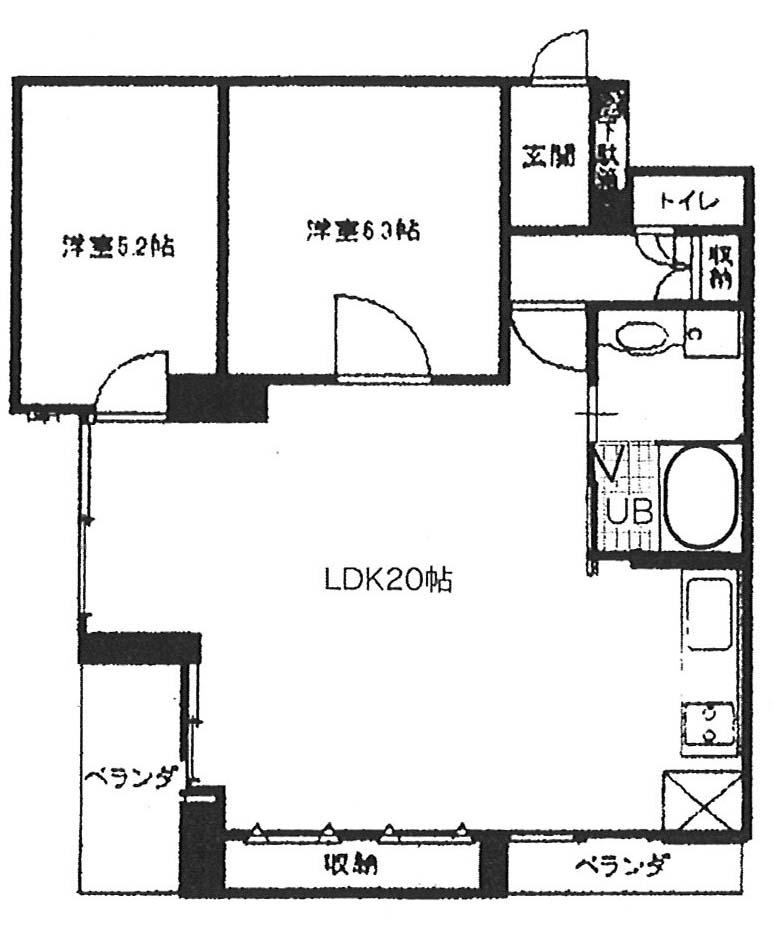 Floor plan. 2LDK, Price 10.8 million yen, Occupied area 65.51 sq m