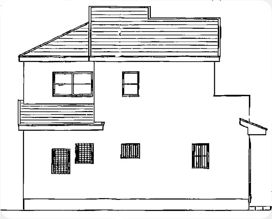 Rendering (appearance). West side elevational view