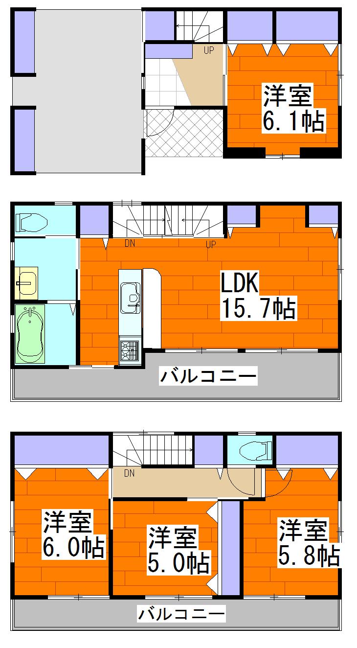 Floor plan. 33,300,000 yen, 4LDK, Land area 85.27 sq m , Building area 121.72 sq m