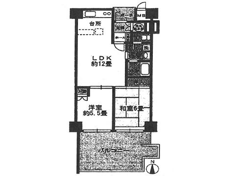 Floor plan. 2LDK, Price 13.8 million yen, Occupied area 51.16 sq m , Balcony area 17.53 sq m