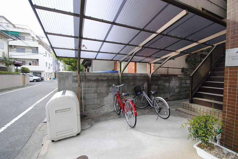 Other common areas. Covered bicycle parking is happy! 