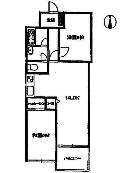 Floor plan. 2LDK, Price 8.8 million yen, Occupied area 58.63 sq m , Balcony area 5.63 sq m