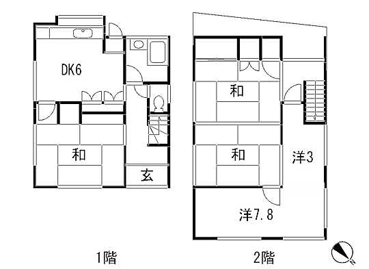 Floor plan. 18 million yen, 5DK, Land area 60.49 sq m , Building area 69.26 sq m