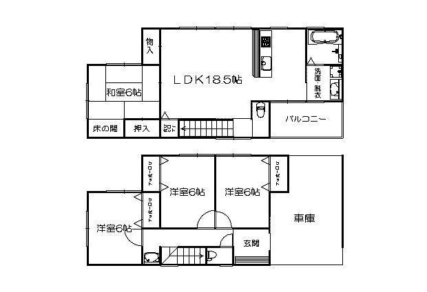 Floor plan. 25,800,000 yen, 4LDK, Land area 212.16 sq m , Building area 120.9 sq m floor plan