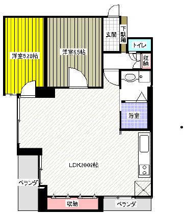 Floor plan. 2LDK, Price 10.8 million yen, Occupied area 65.51 sq m , Balcony area 7 sq m