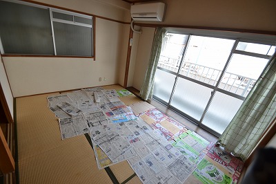 Building appearance. For Awnings, It has been laid the newspaper.