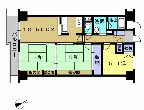 Floor plan. 3LDK, Price 9.98 million yen, Footprint 68.4 sq m , Balcony area 8.37 sq m 3LDK