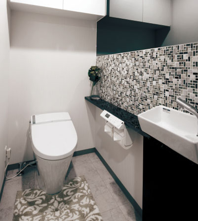 Toilet.  [TOILET] Interior resistance is improved, Toilet is renewed. Pleasant music flow, To healing space. It adheres also stylish hand washing counter.