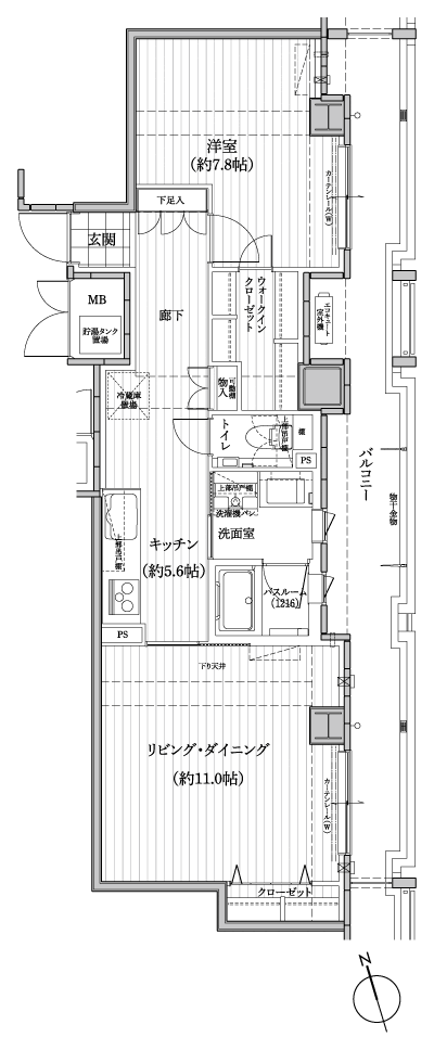 Floor: 1LDK, occupied area: 59.04 sq m, Price: 30.8 million yen