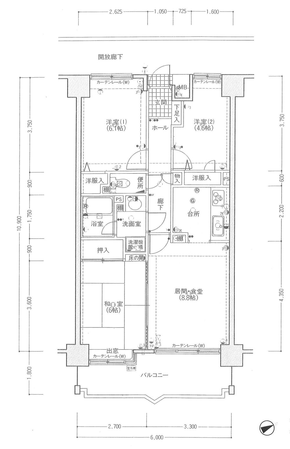 Floor plan. 3LDK, Price 14.8 million yen, Occupied area 64.87 sq m , Balcony area 10.78 sq m
