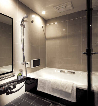 Bathing-wash room.  [And calm as a space to heal fatigue of the day, Bus space of obtaining the design beauty for relaxing] Firm size and design, such as a shower handle, etc., I asked the comfort of bath time is the ultimate relaxation.