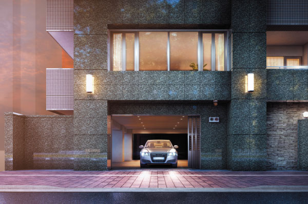 Parking entrance Rendering (in fact a somewhat different in those that caused draw on the basis of the drawings)