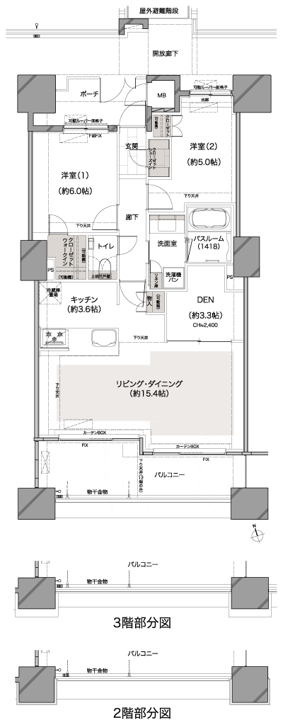Floor: 2LDK + DEN + WIC + SIC, the occupied area: 72.24 sq m, Price: 40.4 million yen