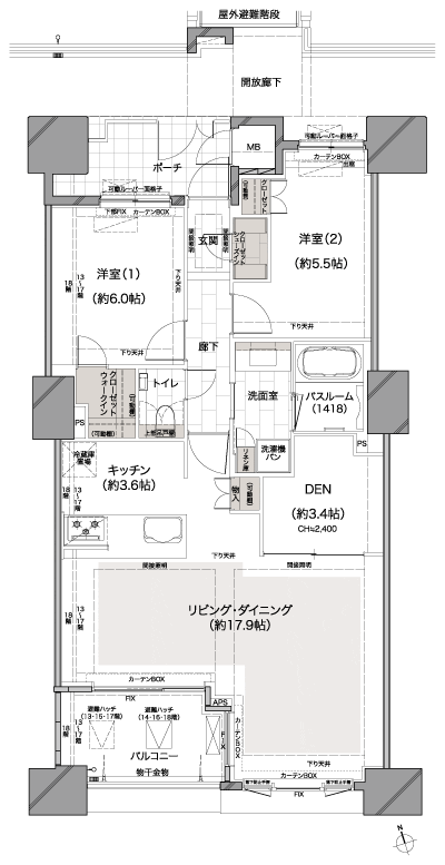 Floor: 2LDK + DEN + WIC + SIC, the occupied area: 77.43 sq m, Price: 48.9 million yen