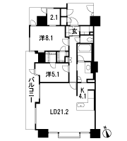 Floor: 2LDK + DEN + 2WIC + SIC + TR, the occupied area: 93.67 sq m, Price: 61.2 million yen