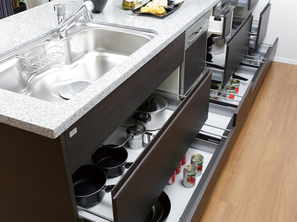 Kitchen. Slide cabinet (with soft-close rails)
