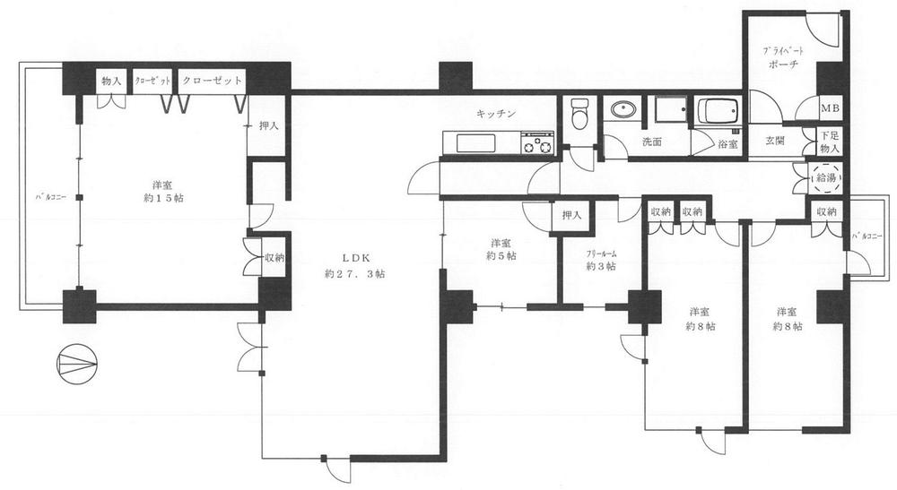 Floor plan. 4LDK + S (storeroom), Price 25,900,000 yen, Footprint 135.19 sq m , Balcony area 10.35 sq m