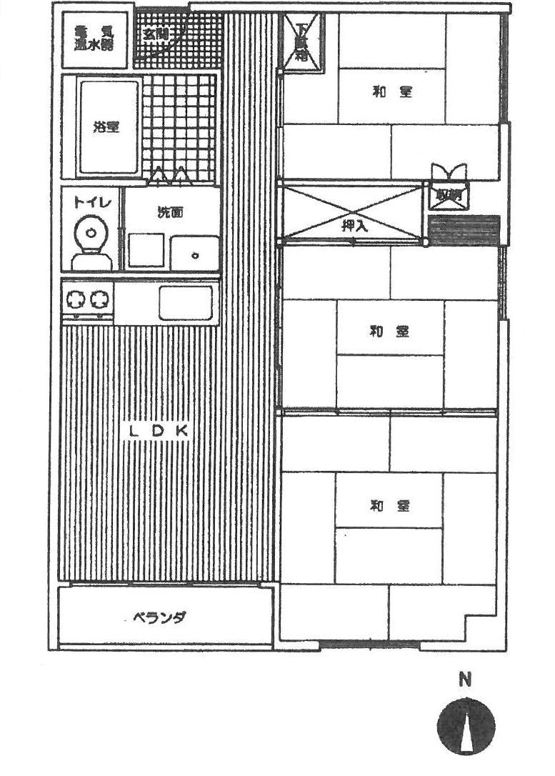 Floor plan. 3LDK, Price 7 million yen, Occupied area 59.86 sq m