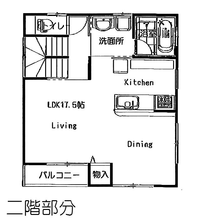 Building plan example (floor plan). Upstairs part