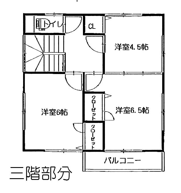 Building plan example (floor plan). Third floor part
