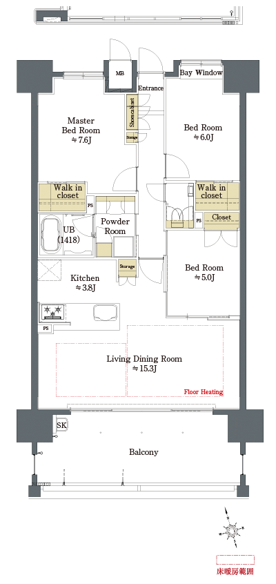 Floor: 3LDK, occupied area: 81.12 sq m, Price: TBD
