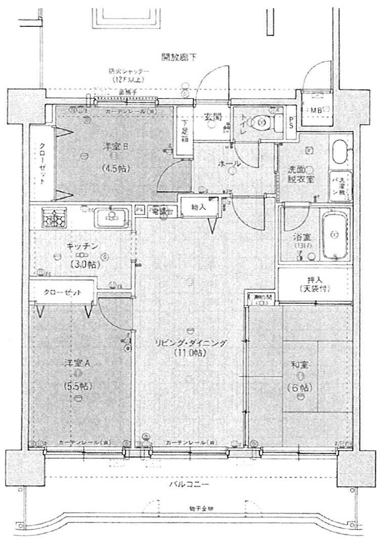 Floor plan. 3LDK, Price 20.8 million yen, Occupied area 68.21 sq m , Balcony area 13.87 sq m