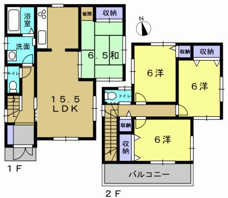 Floor plan. 32,800,000 yen, 4LDK, Land area 100.34 sq m , Building area 94.77 sq m 4LDK