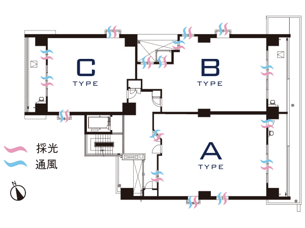 Privacy and floor configuration in consideration of the independence (floor plan view)
