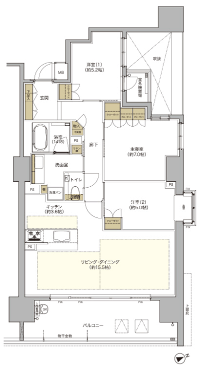 Floor: 3LDK, occupied area: 83.77 sq m, Price: 42,300,000 yen ・ 45,500,000 yen