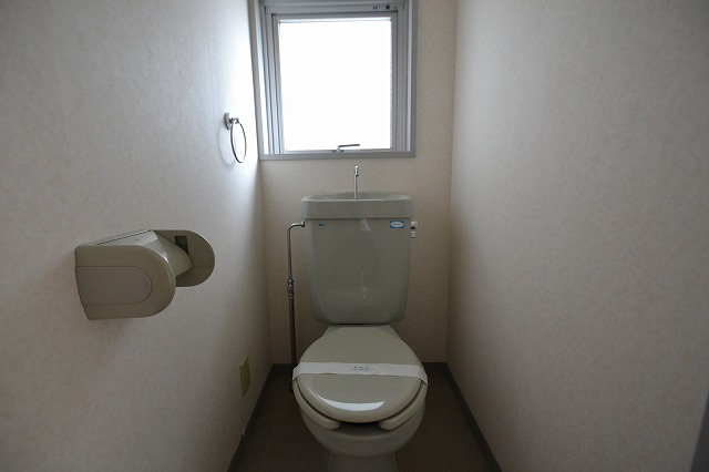 Toilet. Window with a restroom