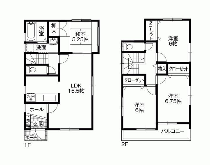 Floor plan. 30,800,000 yen, 4LDK, Land area 100.34 sq m , Building area 93.95 sq m