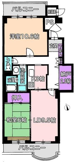 Floor plan. 2LDK + S (storeroom), Price 22,800,000 yen, Occupied area 73.68 sq m , Balcony area 12.19 sq m floor plan