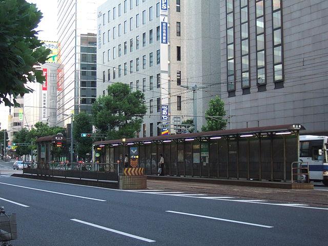 route map. Hiroden Kanayamacho Station (Dentoma)