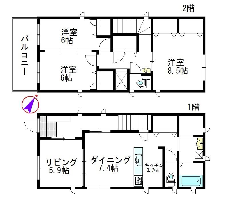 Floor plan. 48,100,000 yen, 3LDK, Land area 127.71 sq m , Building area 107.87 sq m floor plan