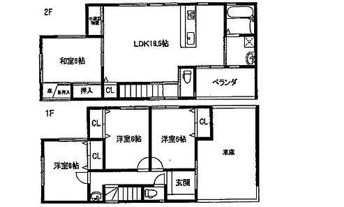 Floor plan. 27,800,000 yen, 4LDK, Land area 212.16 sq m , Building area 120.9 sq m