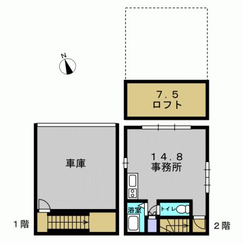 Floor plan. 39,800,000 yen, Land area 46.65 sq m , Building area 86.45 sq m studio