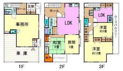 Floor plan. 55,800,000 yen, 5LDK + S (storeroom), Land area 124.54 sq m , Building area 240.23 sq m
