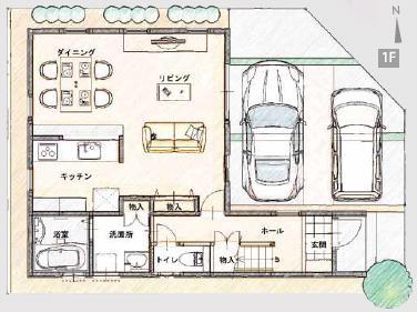 Floor plan. 33,900,000 yen, 3LDK, Land area 97.35 sq m , Wide LDK of building area 99.77 sq m 18.75 Pledge. (Only with storage) still living in a space full of a feeling of opening in the ceiling height of 2.7 meters. 