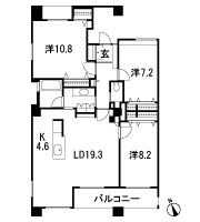 Floor: 3LDK, occupied area: 107.09 sq m, Price: 82.4 million yen