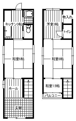 Floor plan. 7 million yen, 3DK, Land area 35.96 sq m , Building area 57.28 sq m