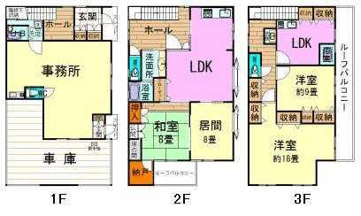 Floor plan. 55,800,000 yen, 5LLDDKK, Land area 124.54 sq m , Building area 124.54 sq m