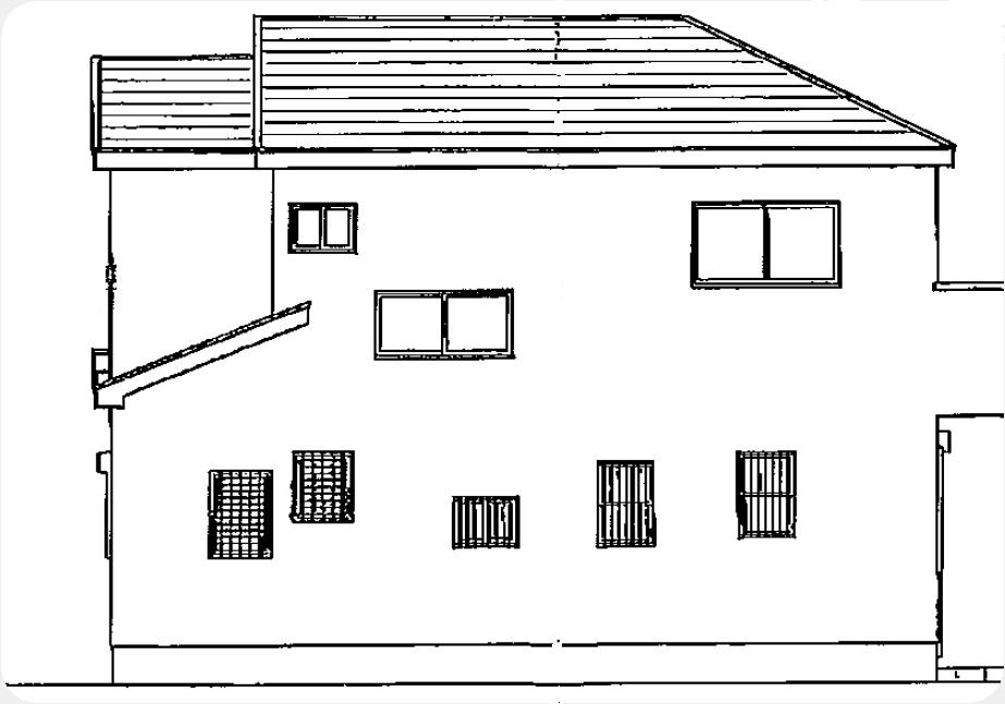Rendering (appearance). West side elevational view