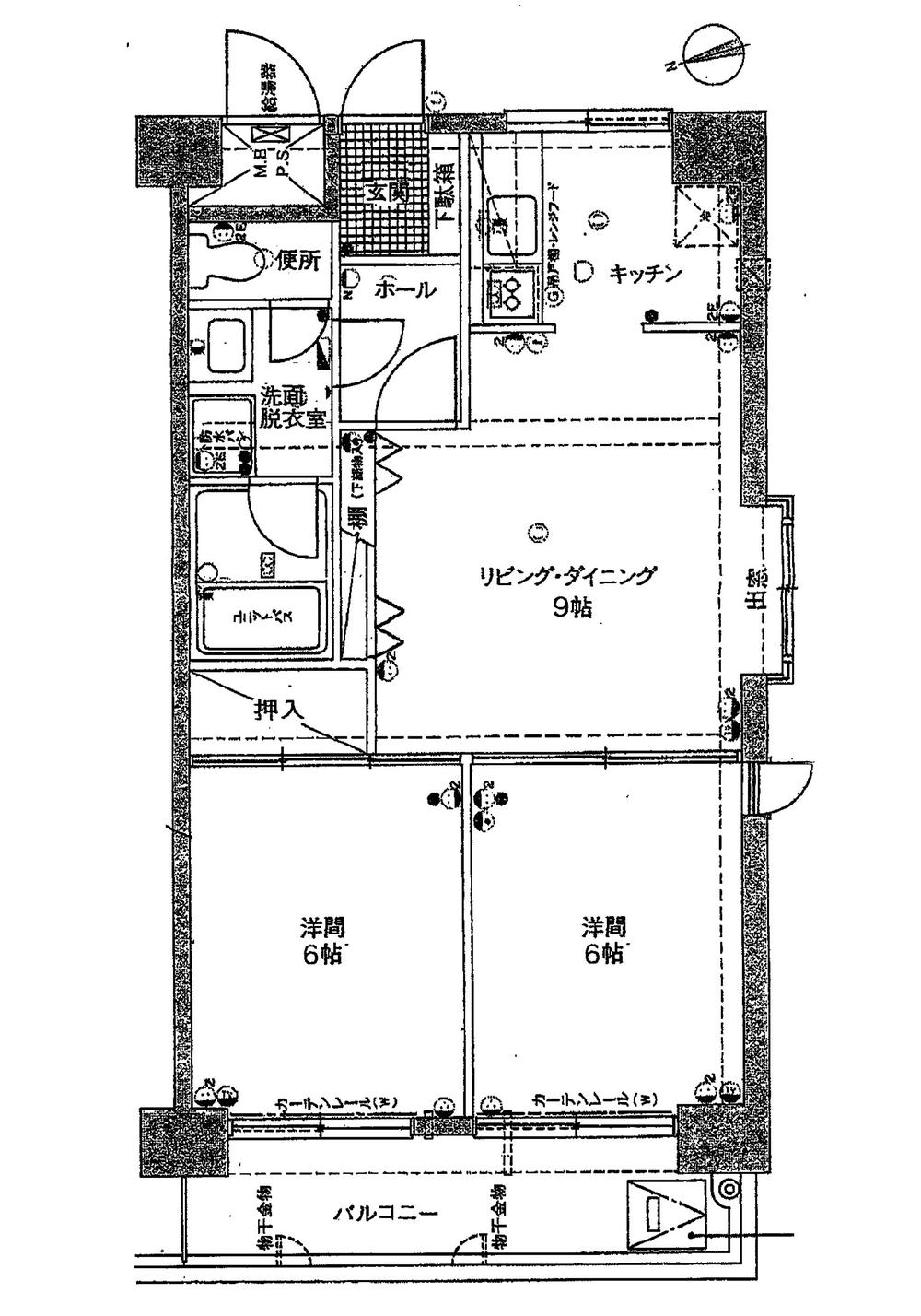 Floor plan. 2LDK, Price 14.8 million yen, Occupied area 53.48 sq m , Balcony area 8.1 sq m