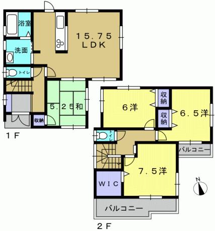 Floor plan. 31,800,000 yen, 4LDK, Land area 100.35 sq m , Building area 95.58 sq m 4LDK