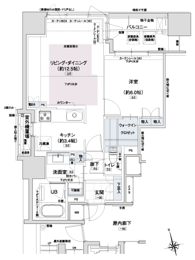 Floor: 1LDK + walk-in closet, the occupied area: 53.71 sq m, Price: 28,080,000 yen
