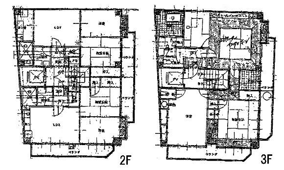 Floor plan. 85 million yen, 2LDK, Land area 138.77 sq m , Building area 279.21 sq m 1F: office, 2F: 2DK × 2 units 3F: Residential