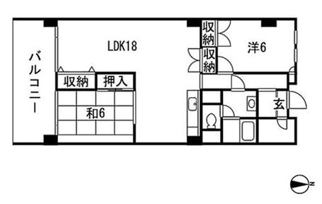 Floor plan. 2LDK, Price 14.8 million yen, Occupied area 70.63 sq m