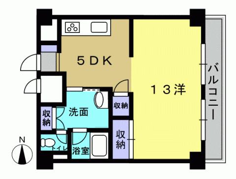 Floor plan. 1DK, Price 8.8 million yen, Occupied area 40.73 sq m , Balcony area 6 sq m 1DK