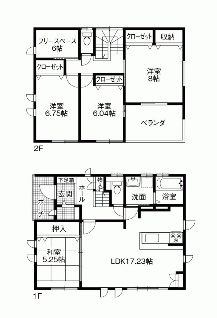 Floor plan. 42,800,000 yen, 4LDK + S (storeroom), Land area 205.54 sq m , Building area 112.62 sq m