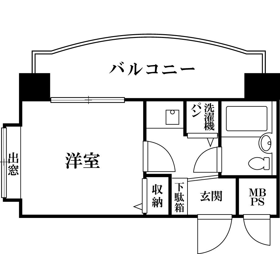 Floor plan. 1K, Price 2.9 million yen, Occupied area 17.05 sq m , Balcony area 8.37 sq m